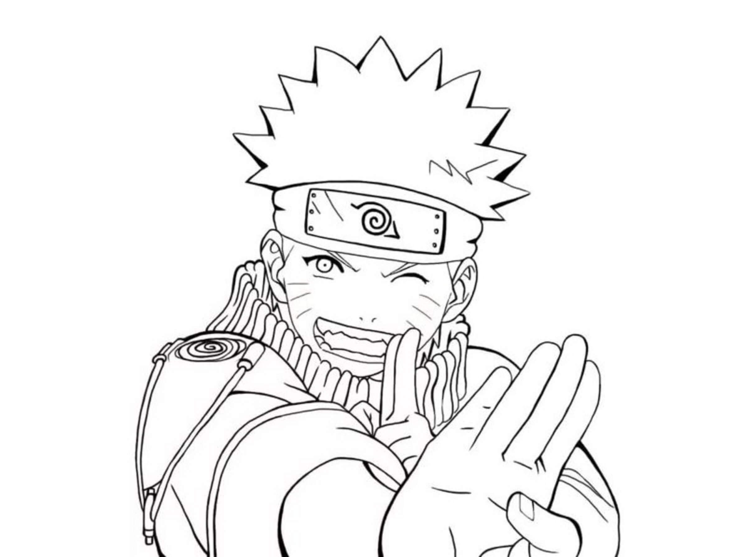 Leende Naruto-Ansigt Tegninger til Farvelægning