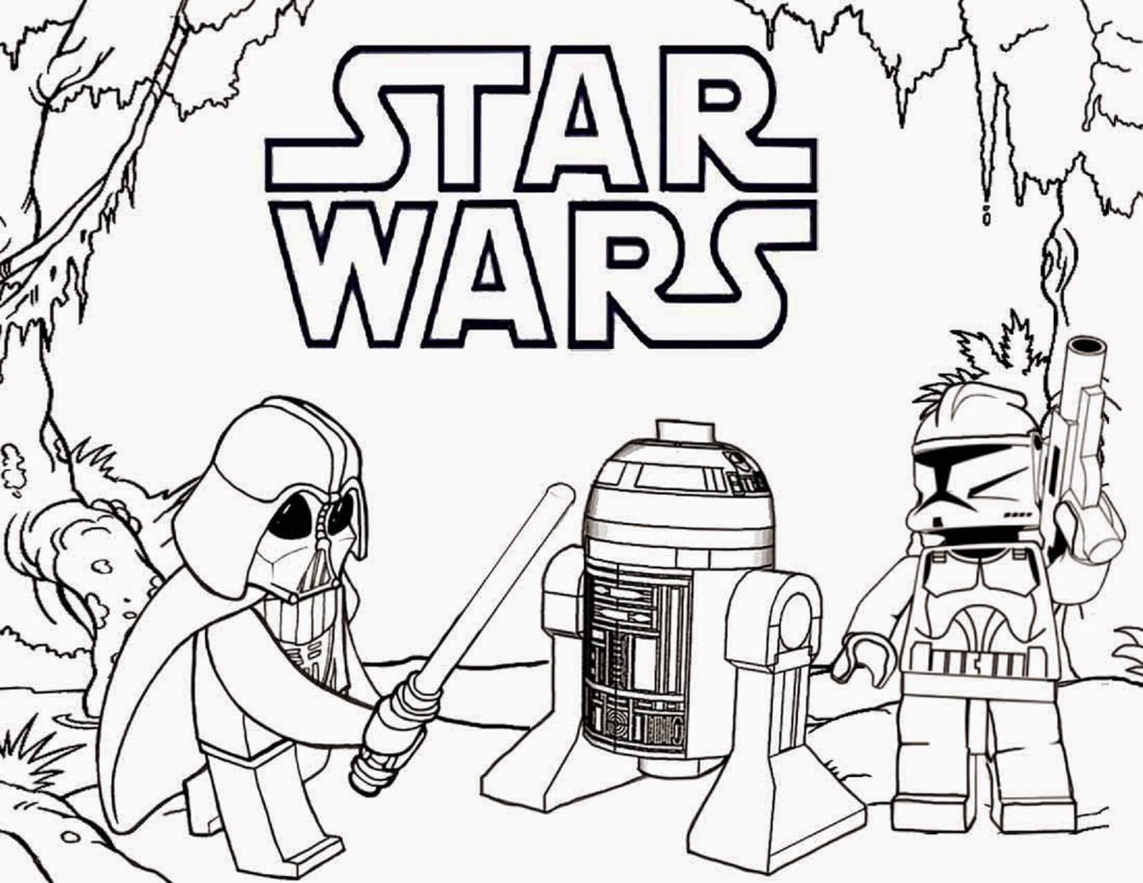 Lego Darth Vader vs Boba Fett Tegninger til Farvelægning