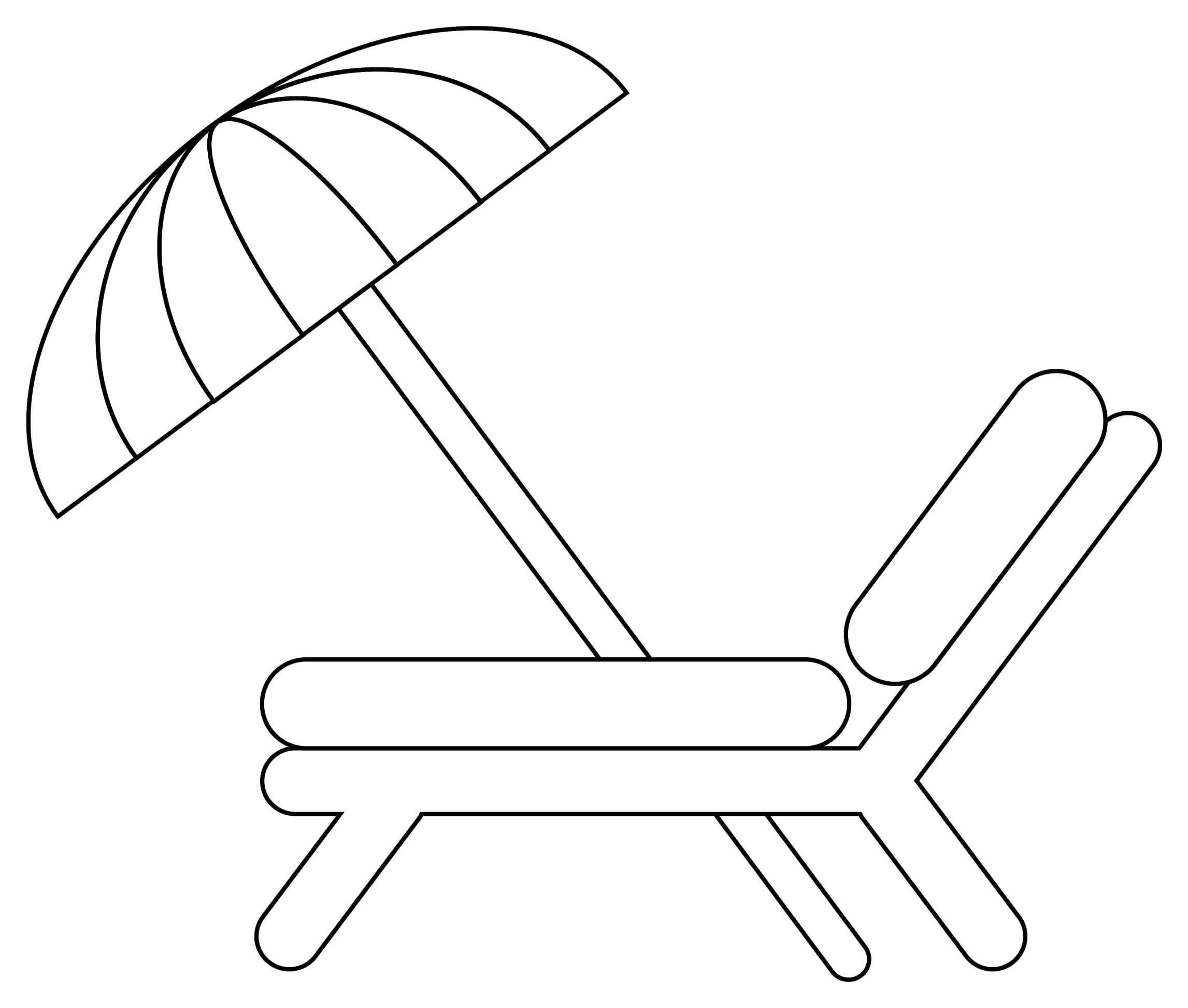 Let strandstol med paraply Tegninger til Farvelægning