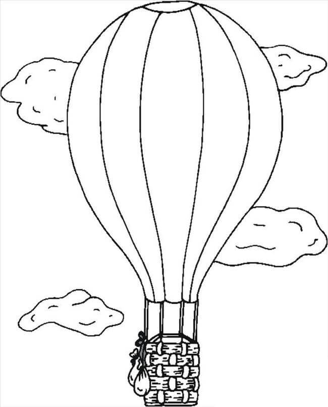 Luftballon Og Skyer Tegninger til Farvelægning