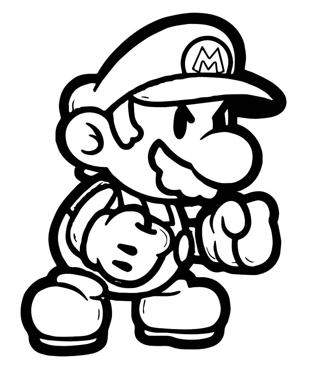 Mario Kickboksning Tegninger til Farvelægning