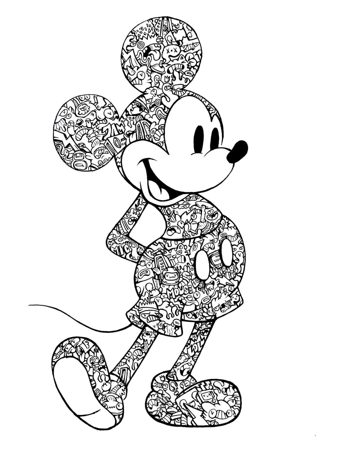 Mickey Mouse Mandala Tegninger til Farvelægning