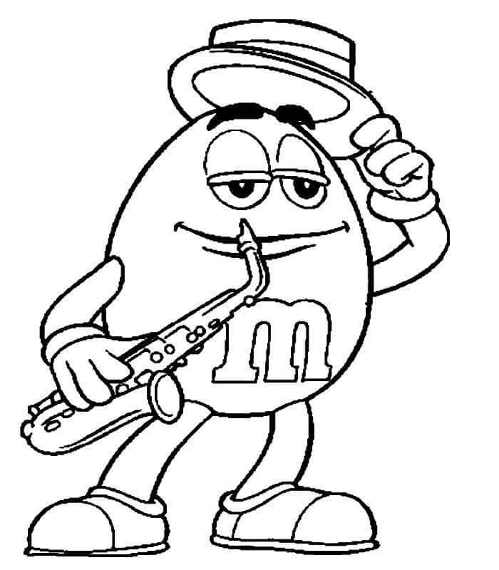 M&m spiller saxofon Tegninger til Farvelægning