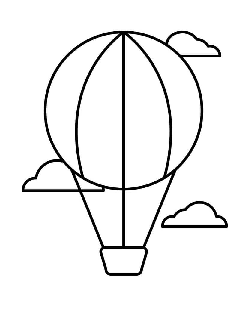 Nem Luftballon Og Skyer Tegninger til Farvelægning