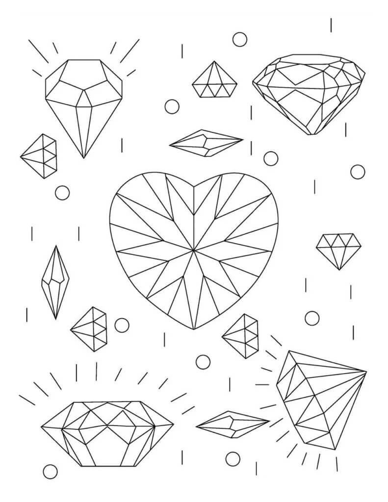 Perfekt diamant Tegninger til Farvelægning