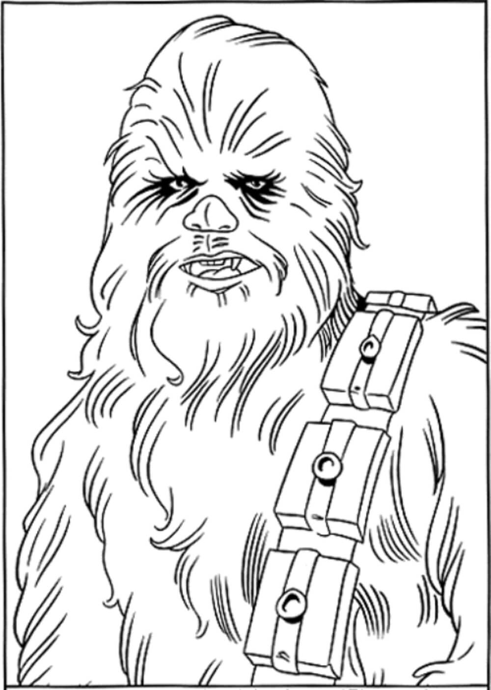 Portræt af Chewbacca Tegninger til Farvelægning