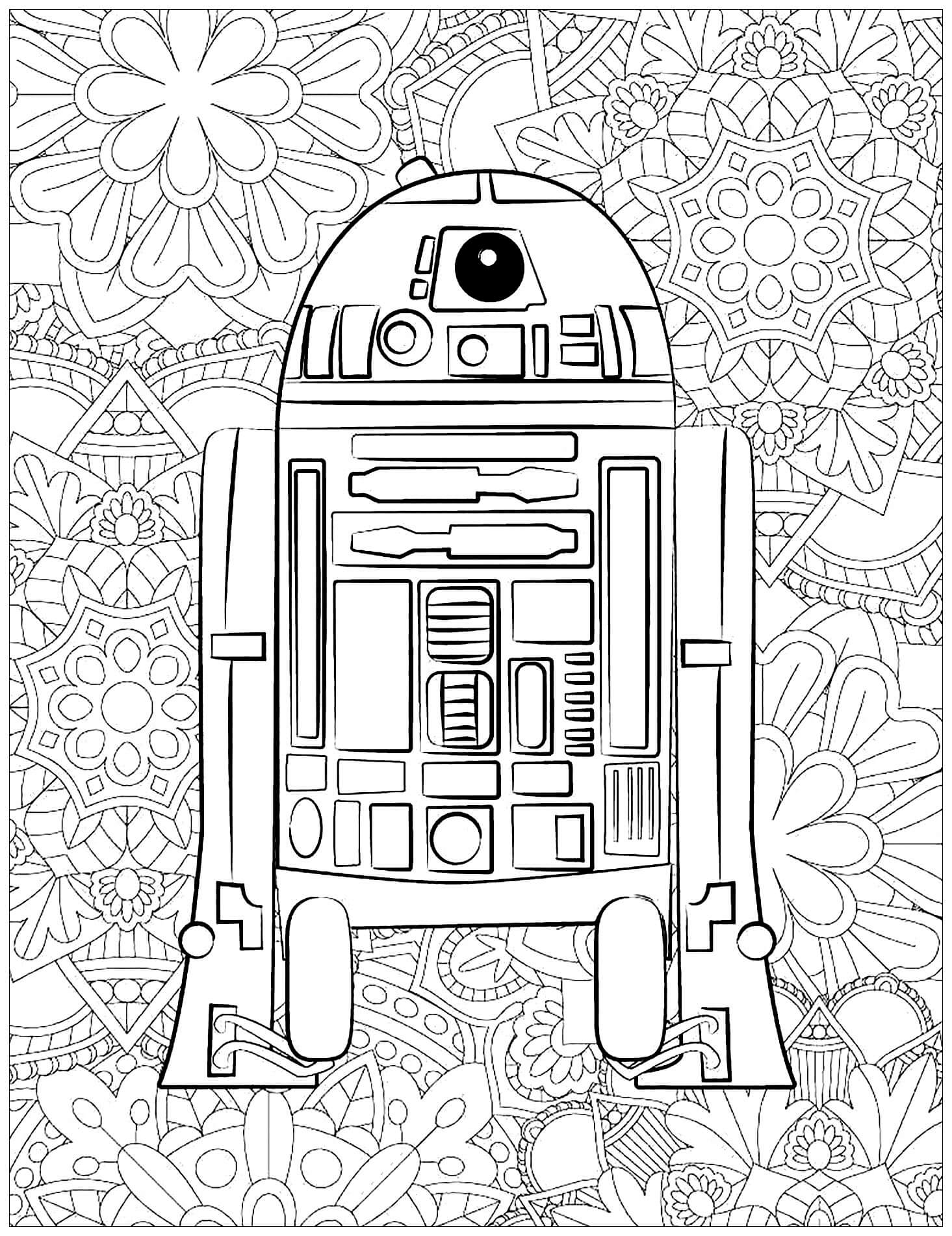 R2-D2 er For Voksne Tegninger til Farvelægning