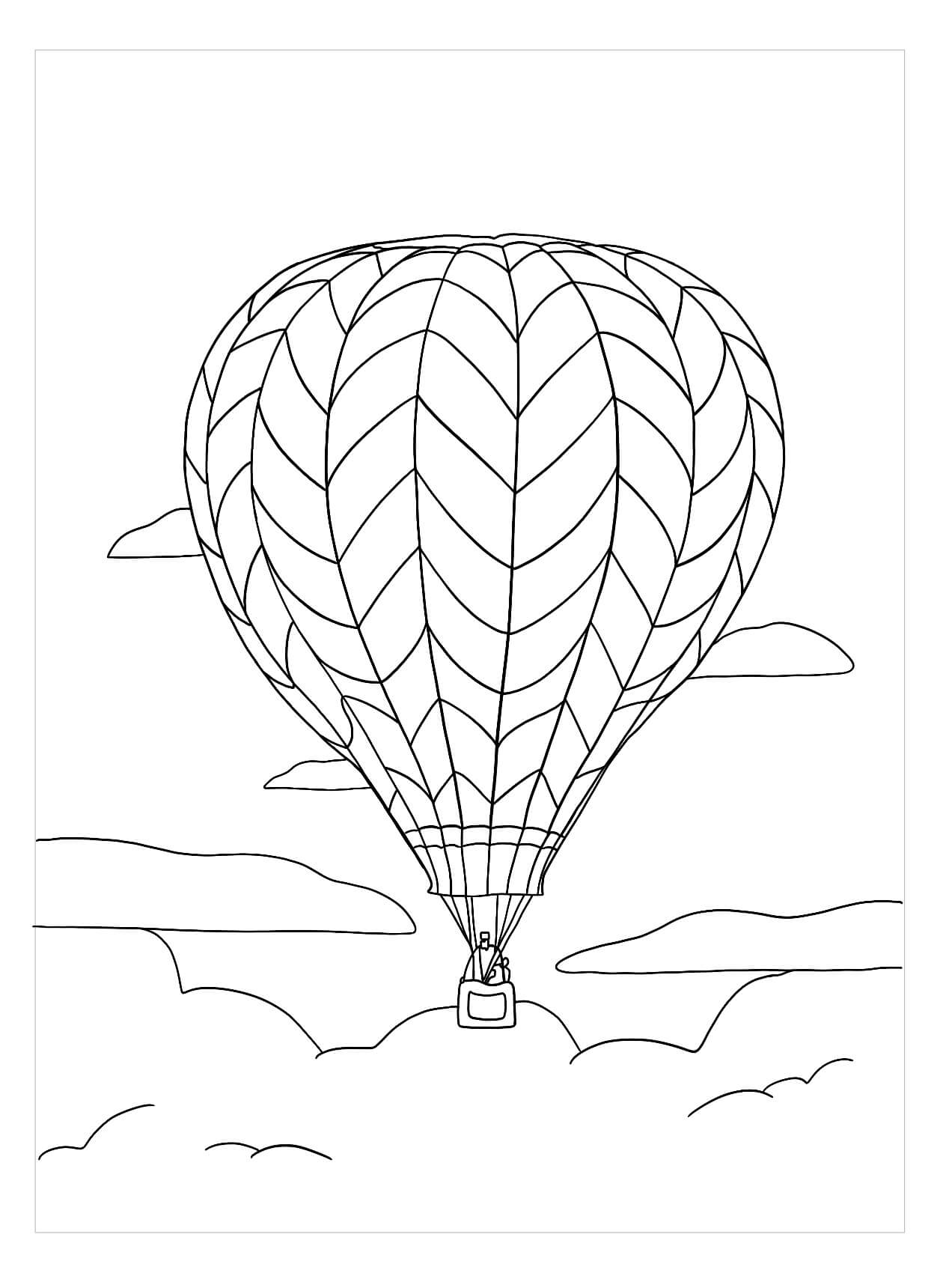 Realistisk Varmluftsballon Tegninger til Farvelægning