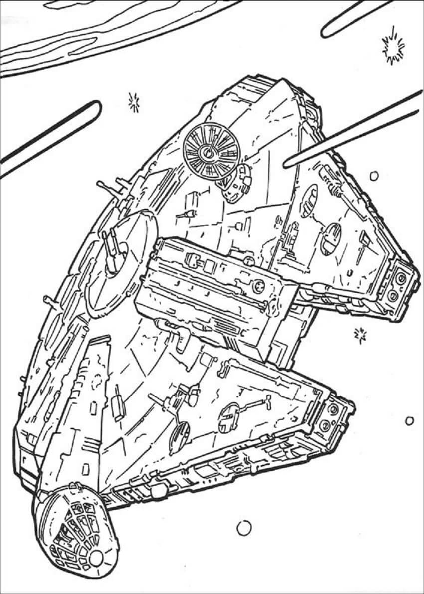Rumskibet Star Wars Tegninger til Farvelægning