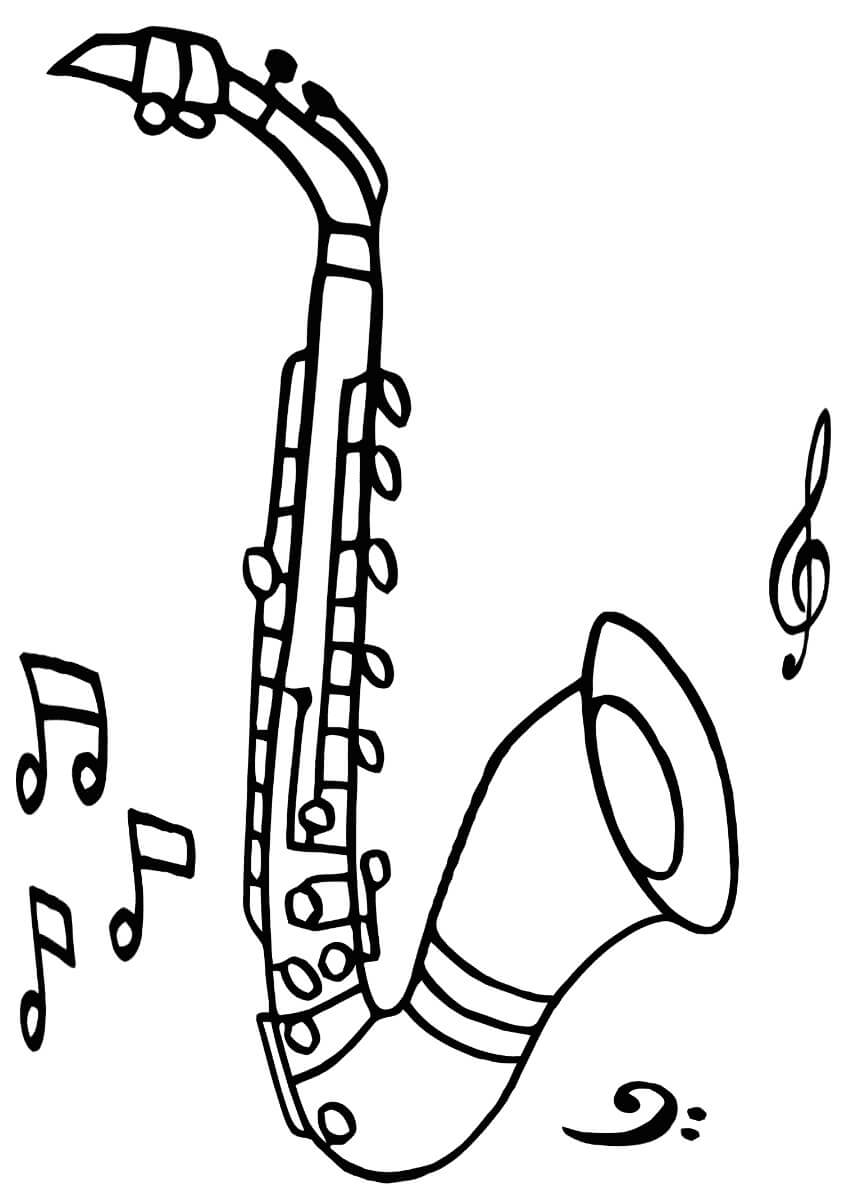 Saxofon tegne Tegninger til Farvelægning