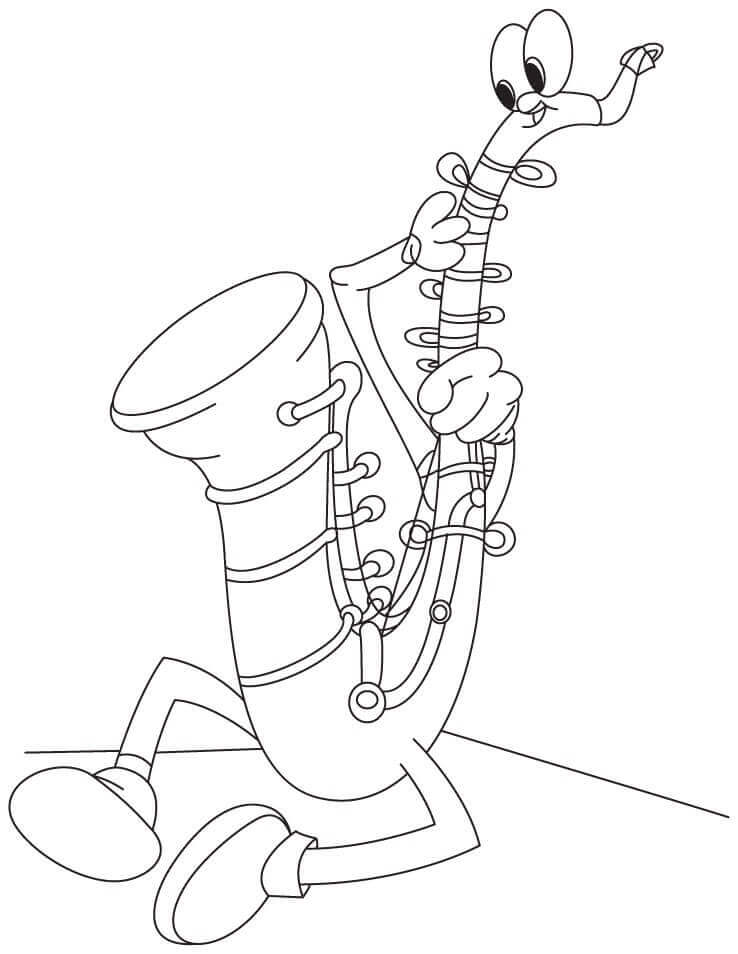 Saxofon tegneserie Tegninger til Farvelægning
