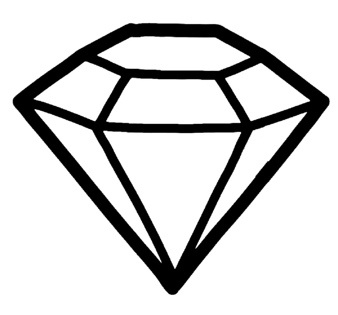 Simpel diamant Tegninger til Farvelægning
