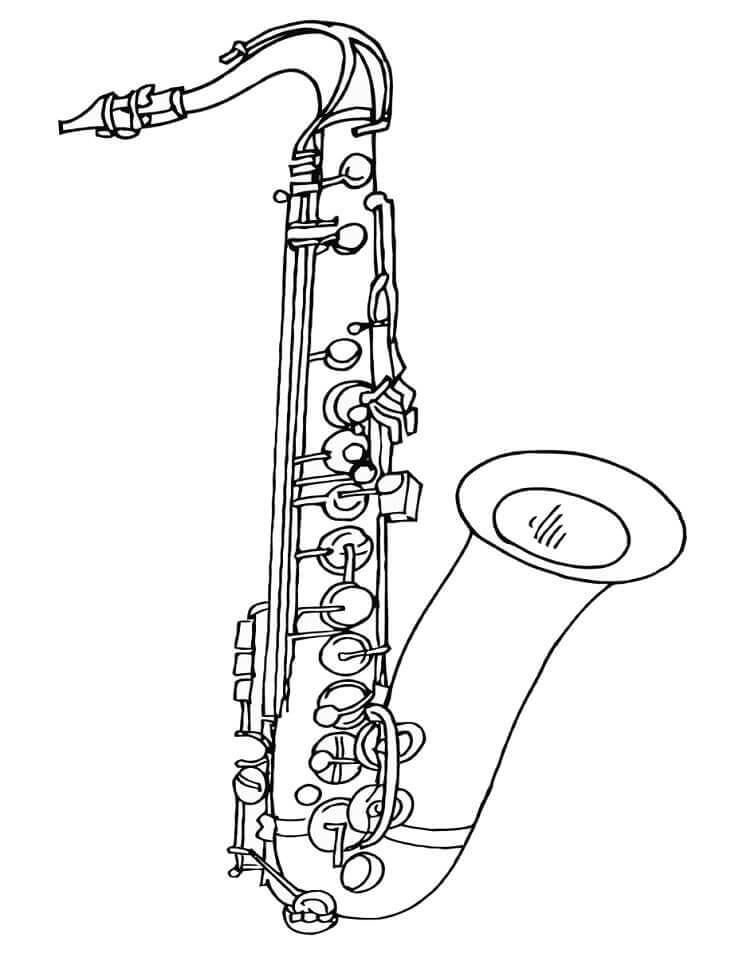 Simpel saxofon Tegninger til Farvelægning