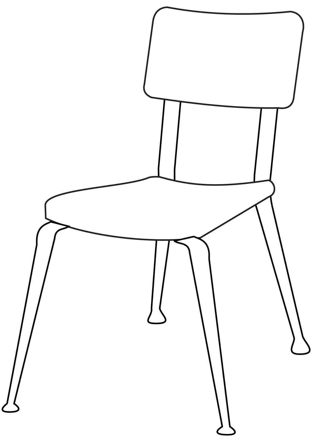 Simpel stol Tegninger til Farvelægning