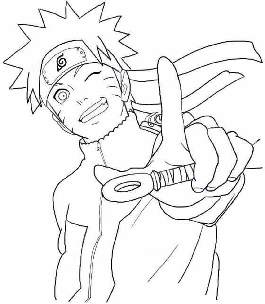 Sjovt Naruto Ansigt Tegninger til Farvelægning