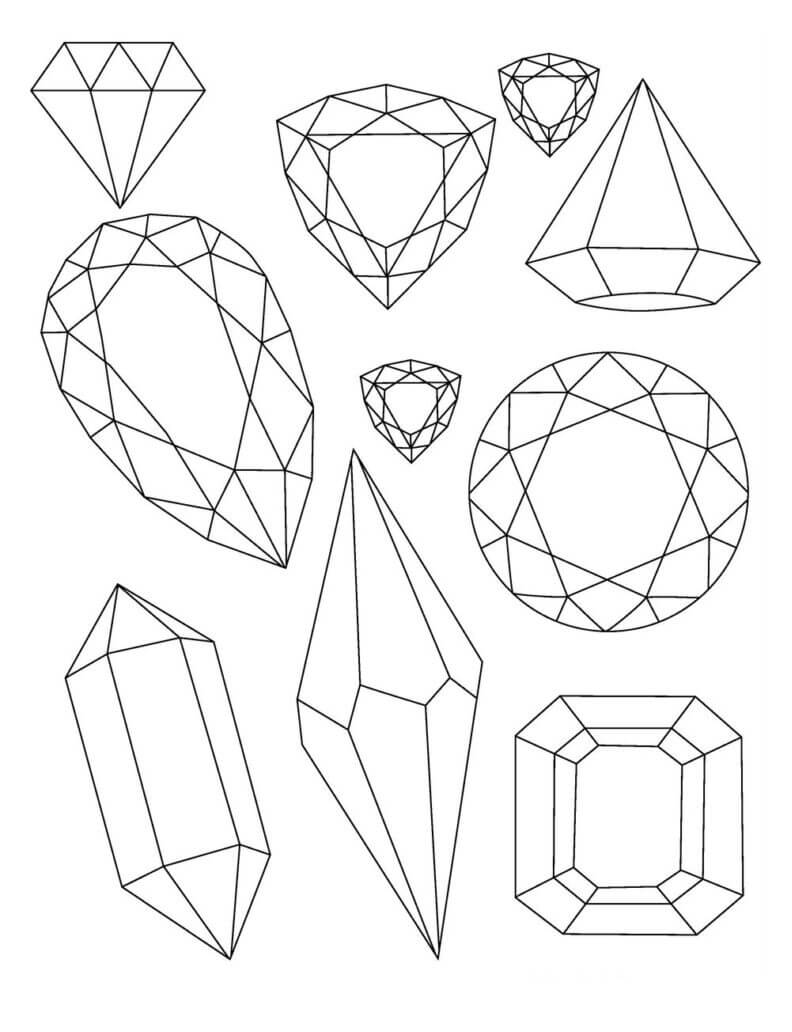 Smukke diamanter Tegninger til Farvelægning