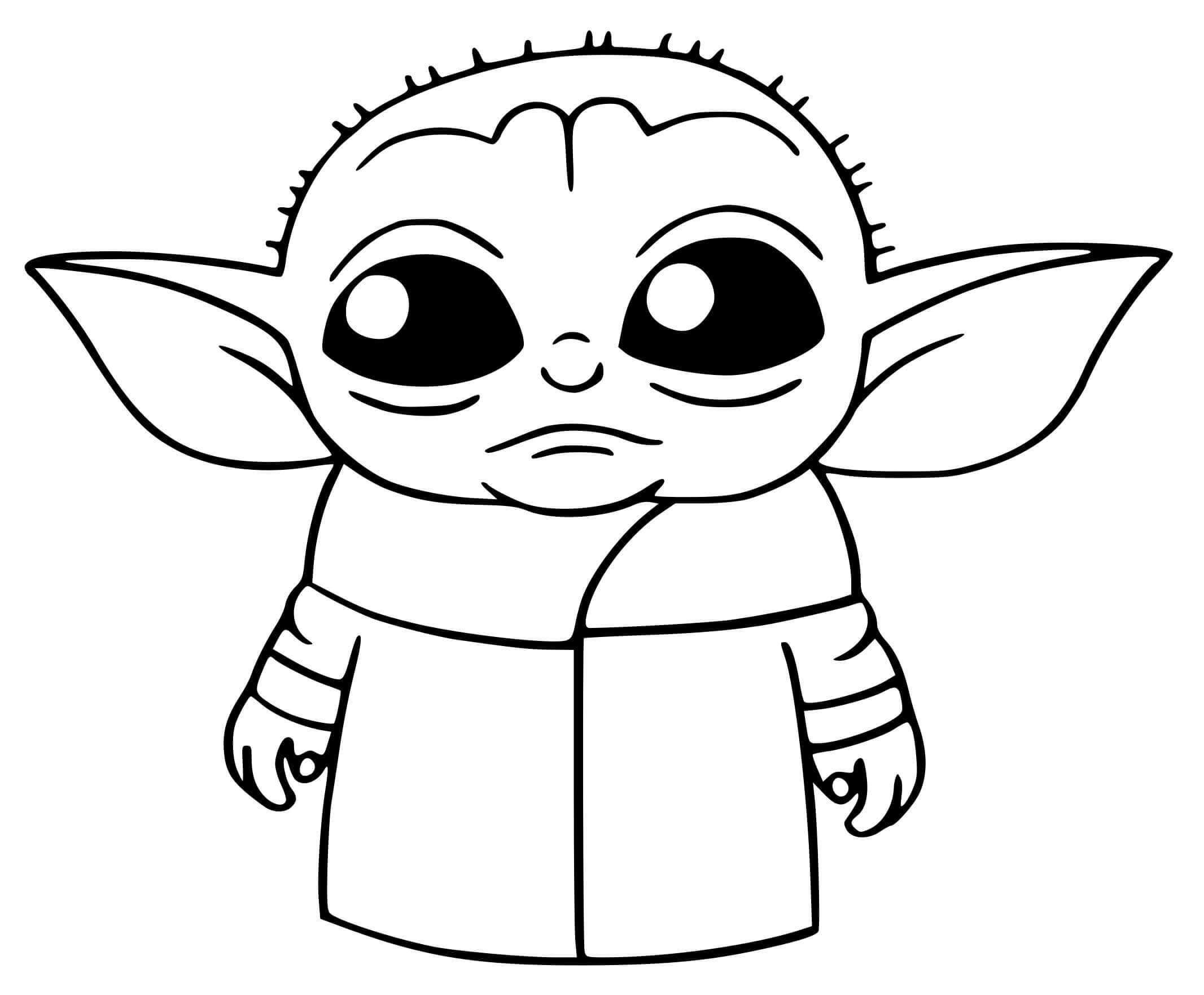 Sød Baby Yoda Tegninger til Farvelægning
