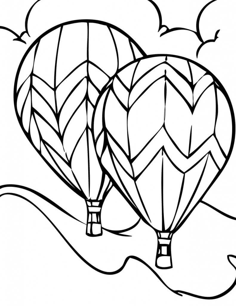 Tegner To Luftballoner Tegninger til Farvelægning