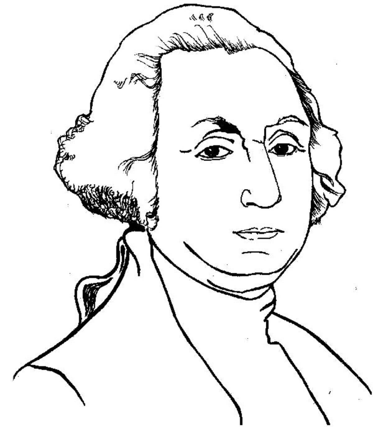 Tegning af George Washington Tegninger til Farvelægning