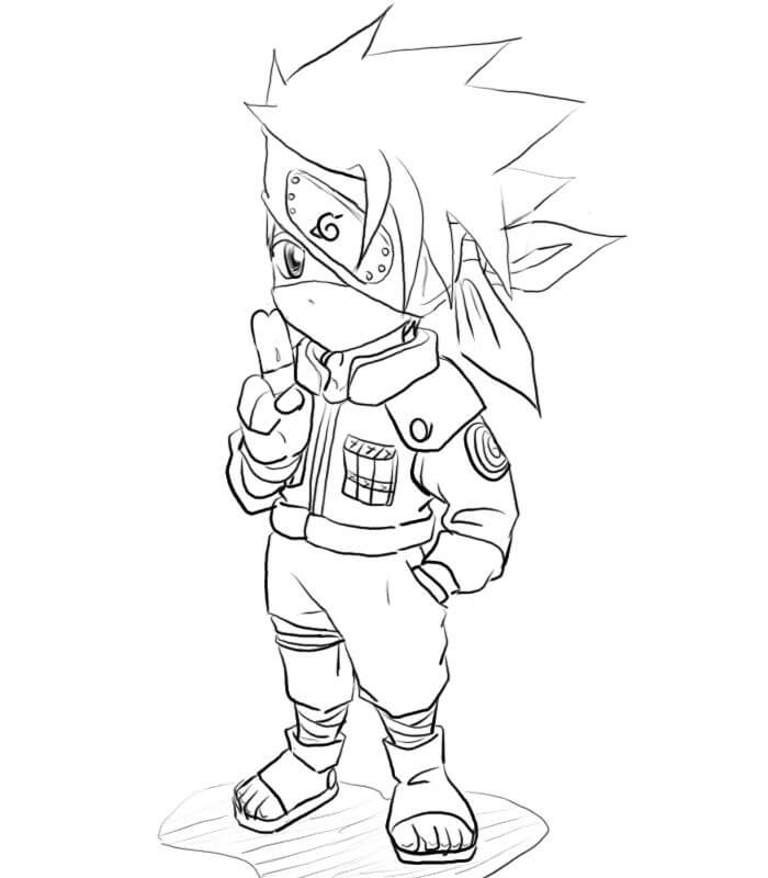 Tegning Chibi Kakashi Tegninger til Farvelægning