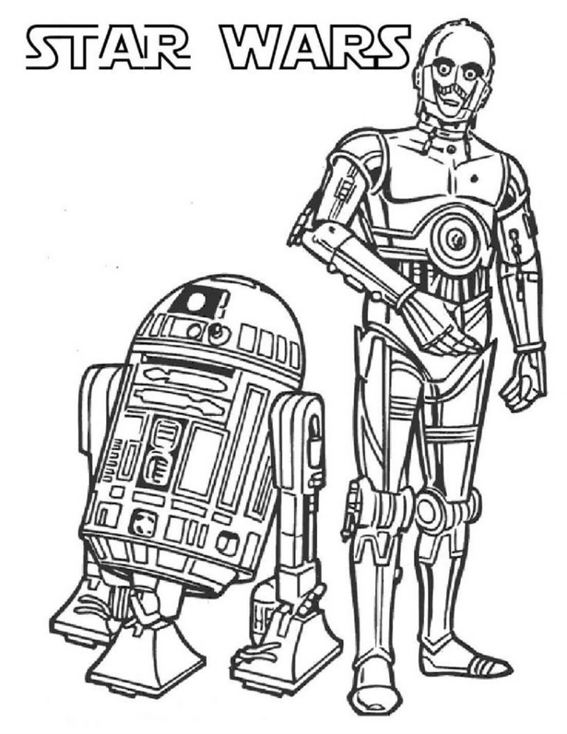 Tegning R2-D2 og C-3PO Tegninger til Farvelægning