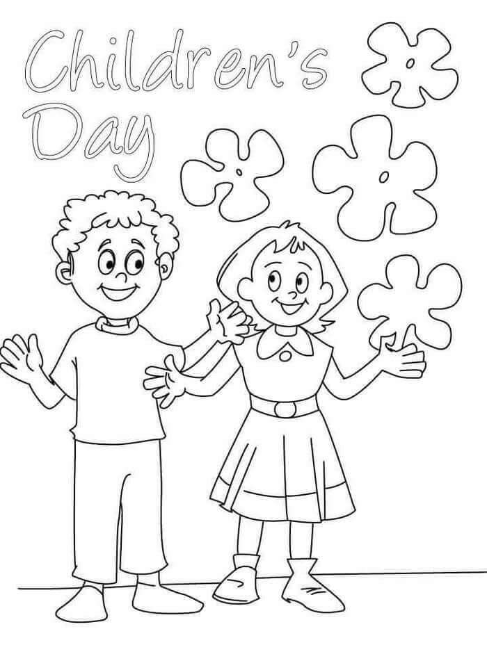 To børn i børns dag Tegninger til Farvelægning