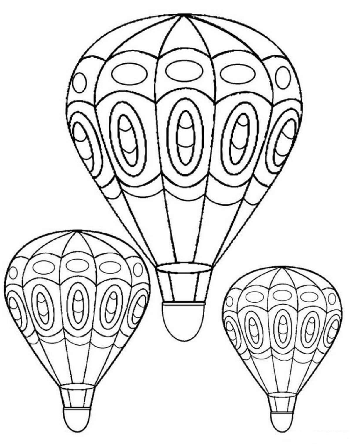 Tre Luftballoner Tegninger til Farvelægning