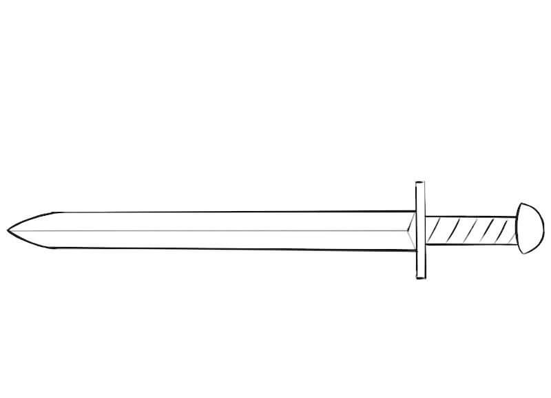 Udskrivbart Sværd Tegninger til Farvelægning