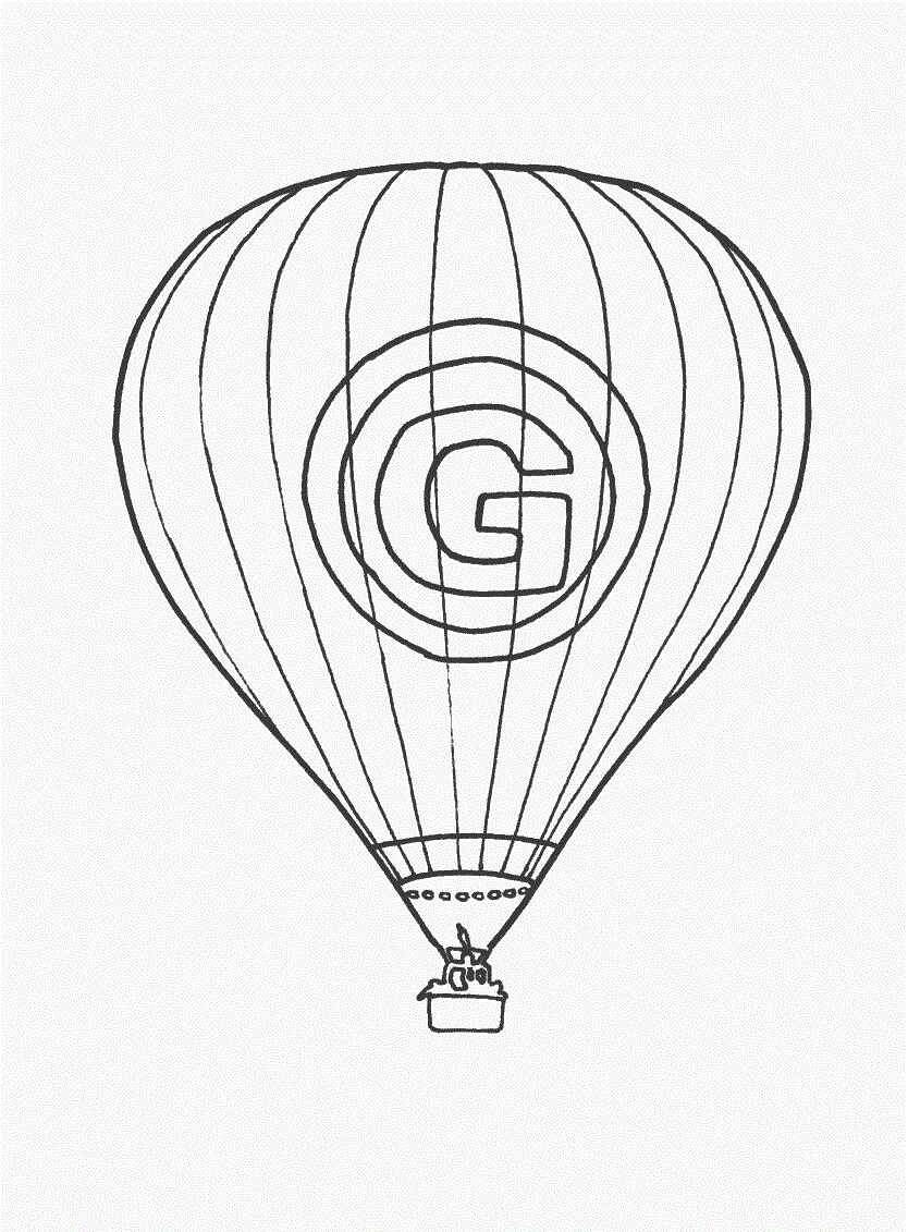 Varmluftsballonsymbol G Tegninger til Farvelægning