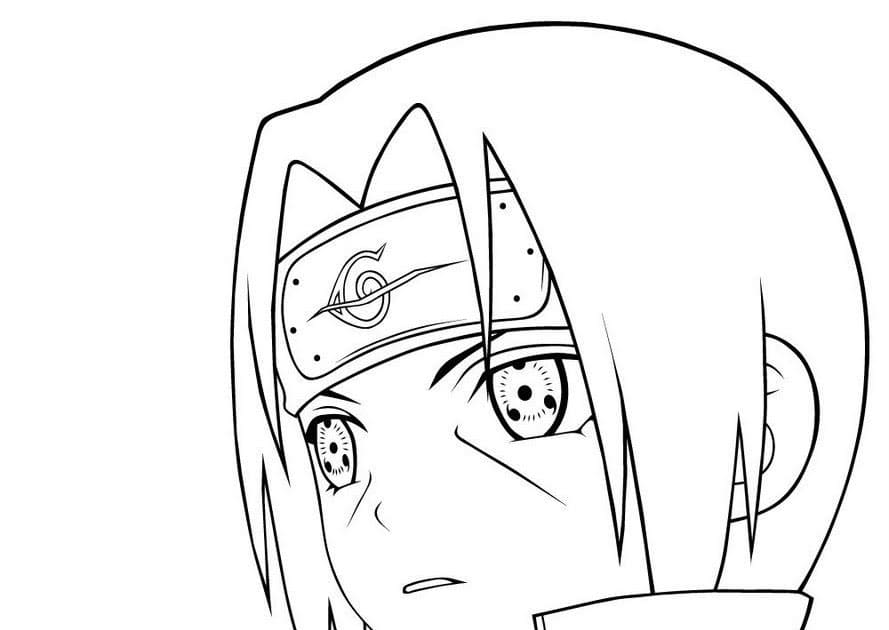 Chibi Itachi Head Tegninger til Farvelægning