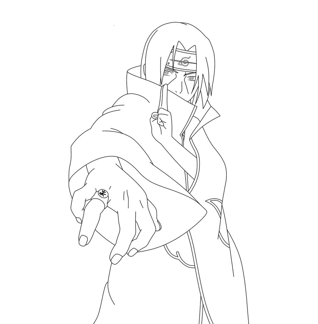 Itachi Fighting Tegninger til Farvelægning
