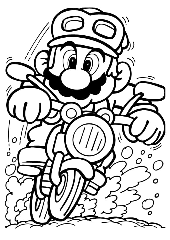 Print Mario Outline Tegninger til Farvelægning