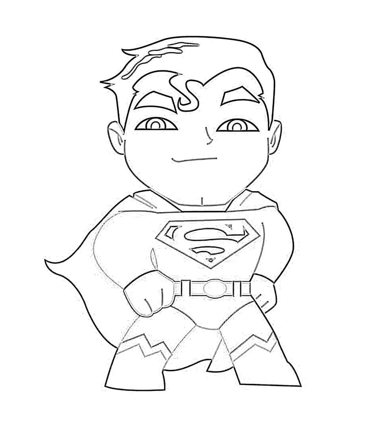 Afkøle Chibi Superman Tegninger til Farvelægning