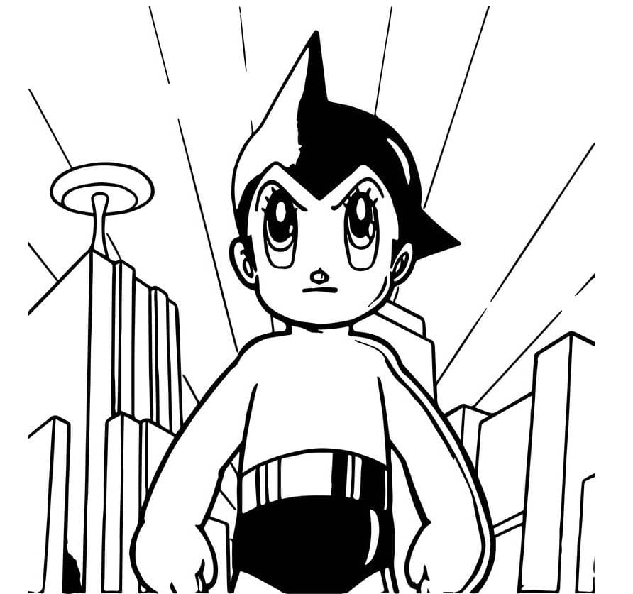 Astro Boy Vred i byen Tegninger til Farvelægning