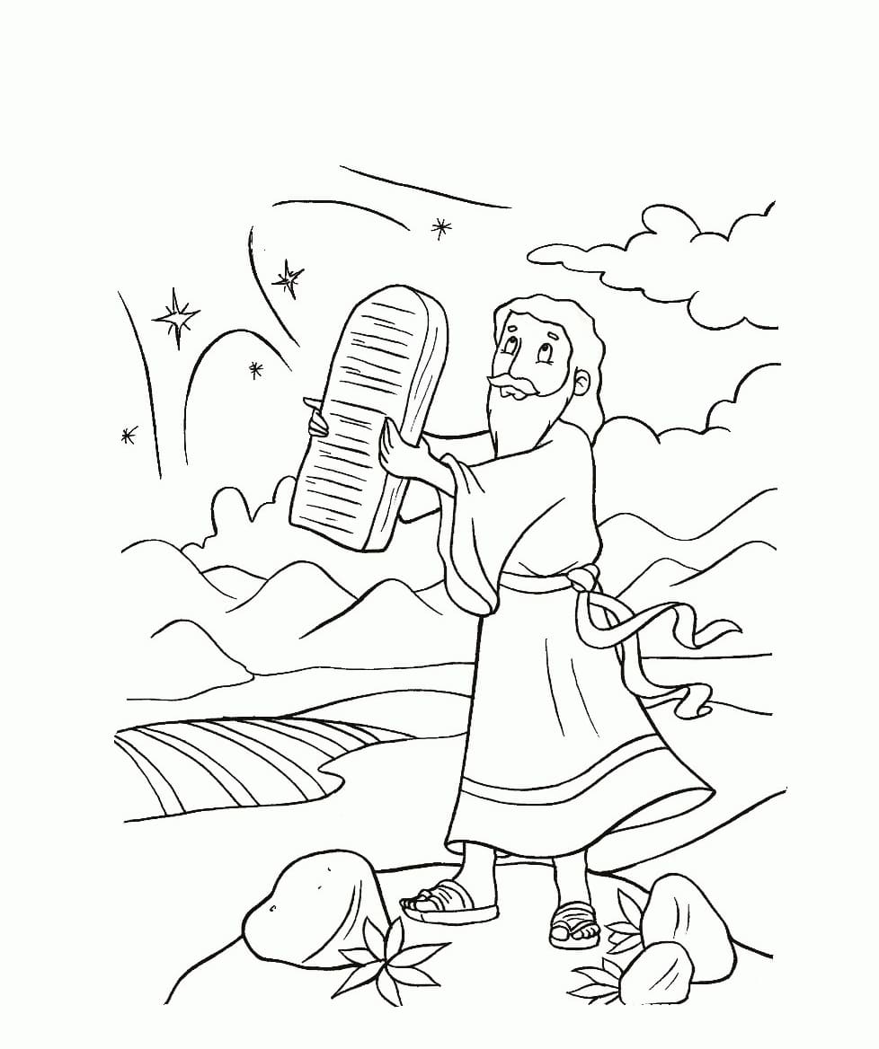 Bibelsk billede af Moses Tegninger til Farvelægning