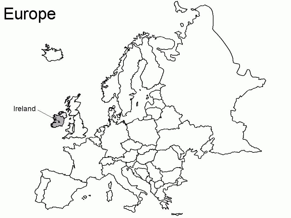 Europa kort gratis Tegninger til Farvelægning