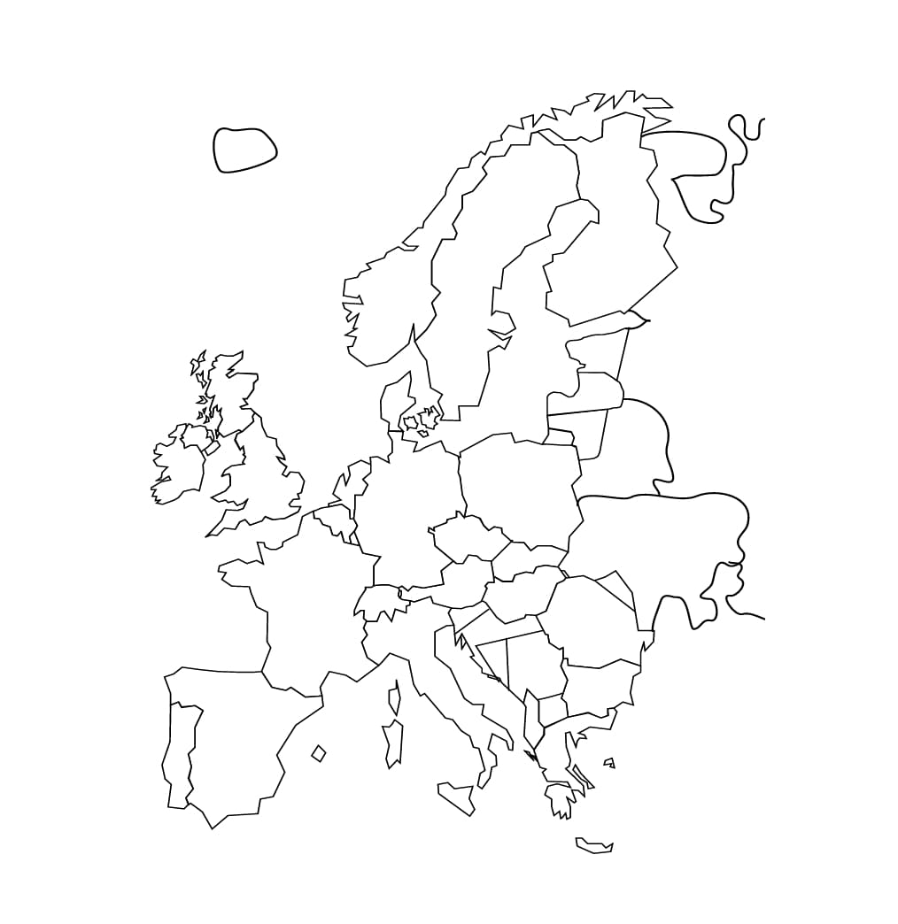 Europa kortbillede Tegninger til Farvelægning