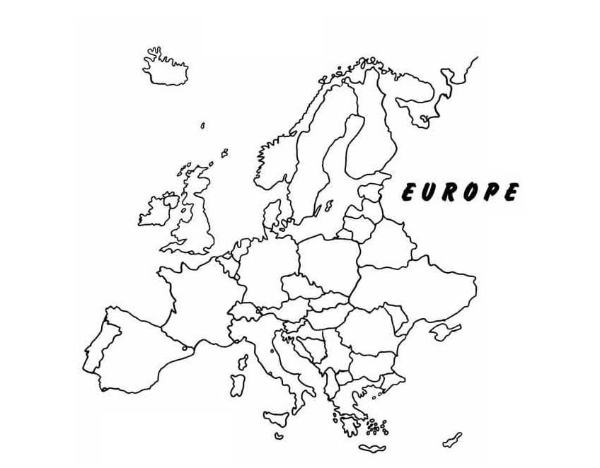 Europa kort Tegninger til Farvelægning