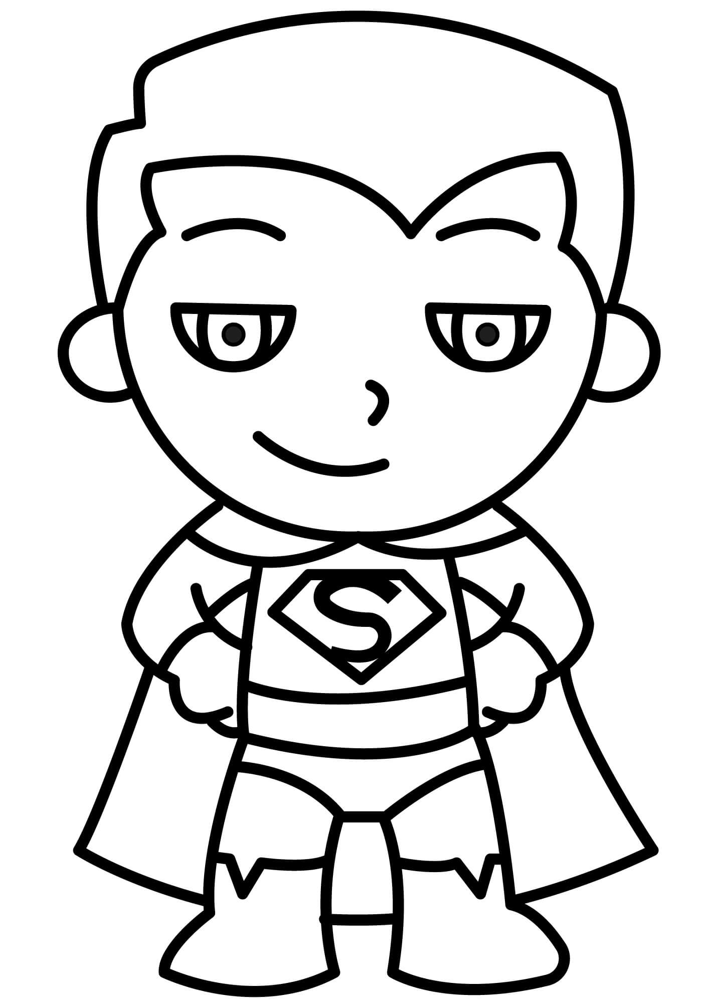 Fantastisk Chibi Superman Tegninger til Farvelægning