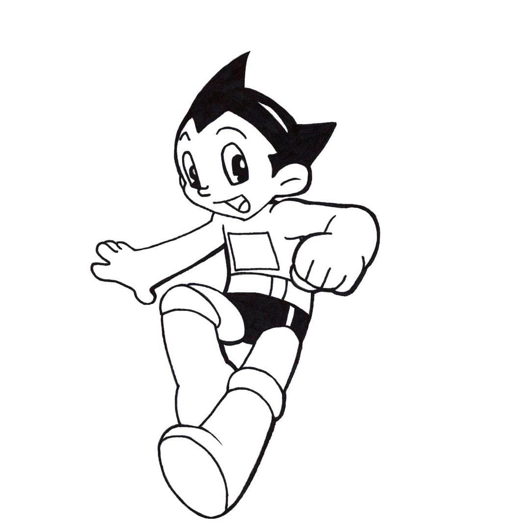 Glad Astro Boy Tegninger til Farvelægning