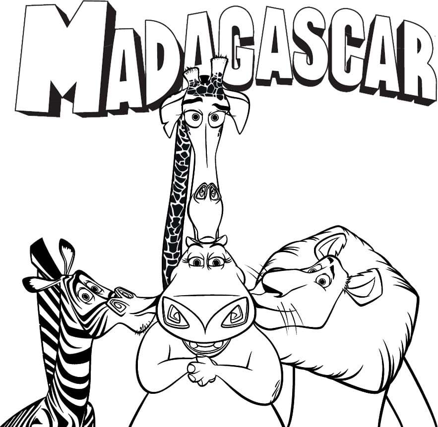 Madagaskar omrids Tegninger til Farvelægning