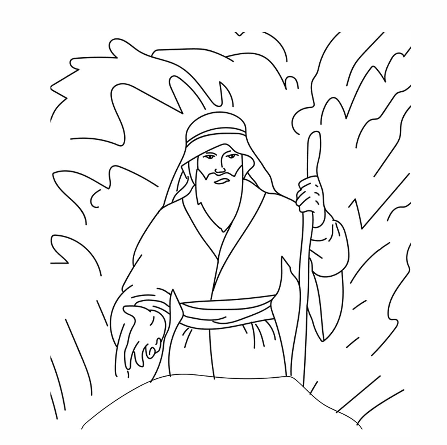 Moses konturbillede Tegninger til Farvelægning