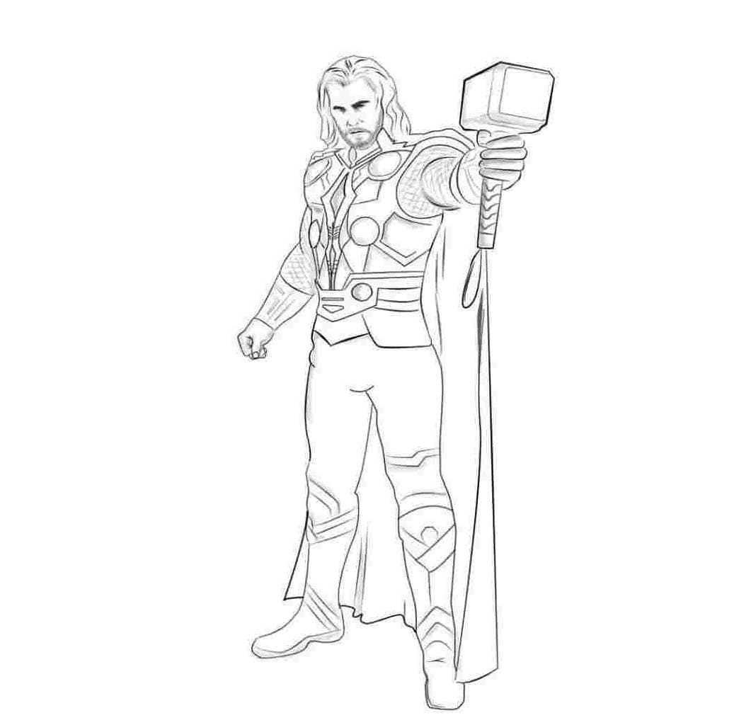 Normal Thor Tegninger til Farvelægning