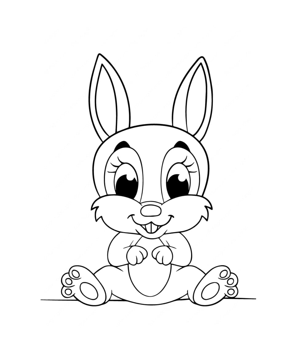 Printbar lille sød kanin Tegninger til Farvelægning