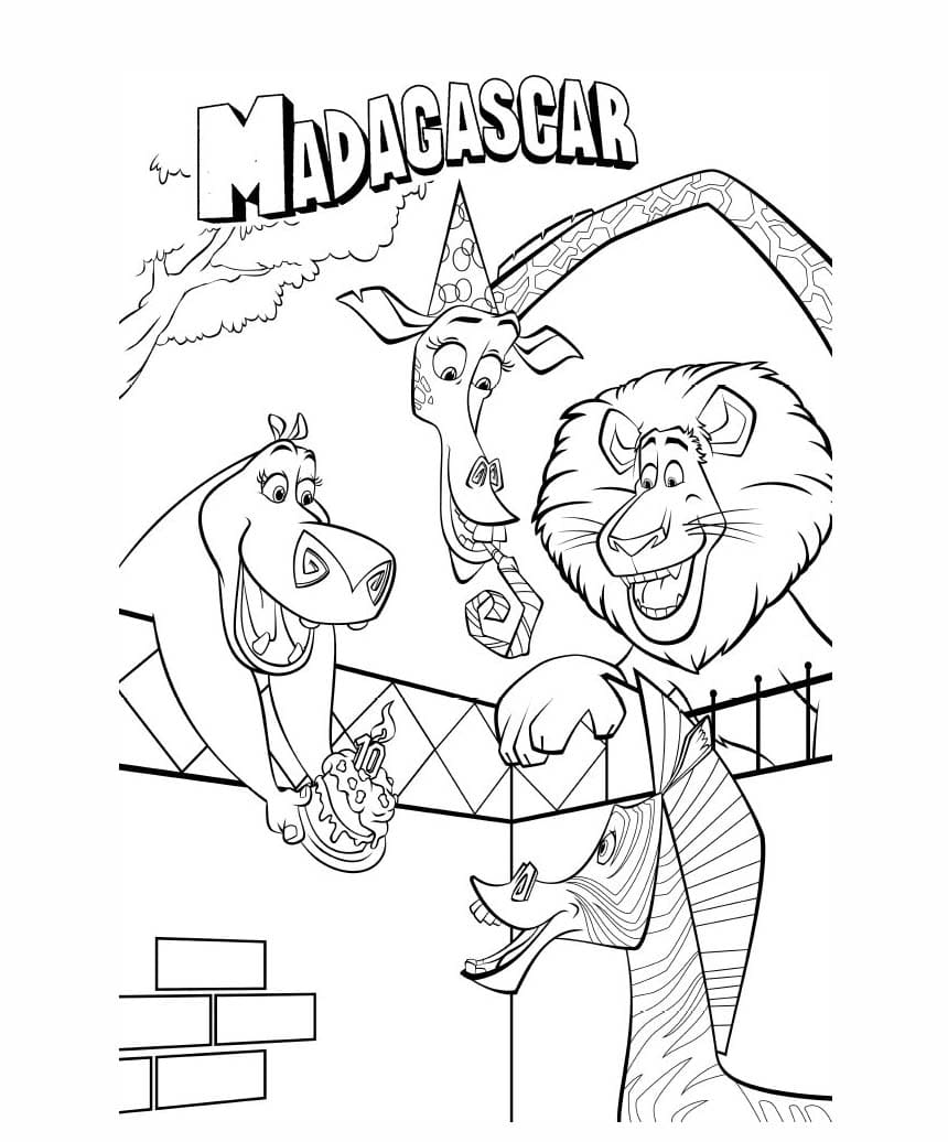 Madagascar Tegninger til Farvelægning