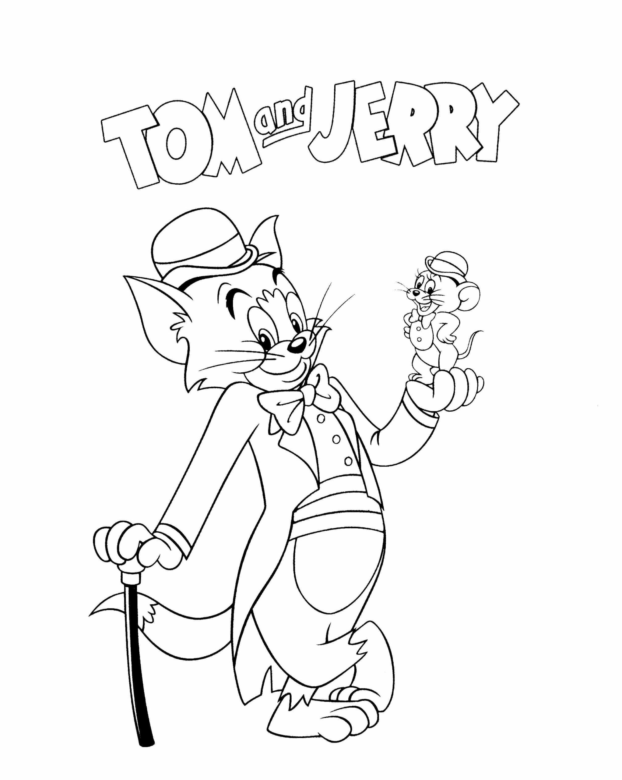 Seje Tom og Jerry Tegninger til Farvelægning