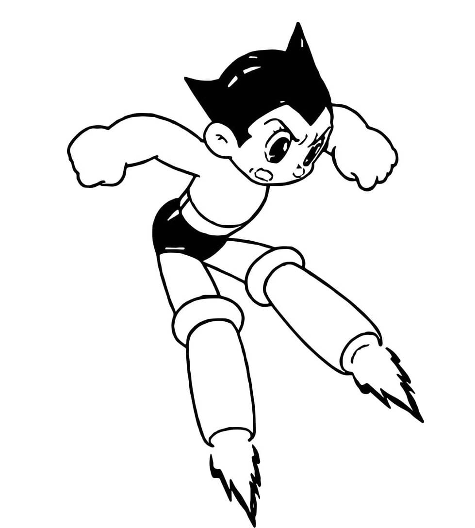 Seriøs Astro Boy Tegninger til Farvelægning