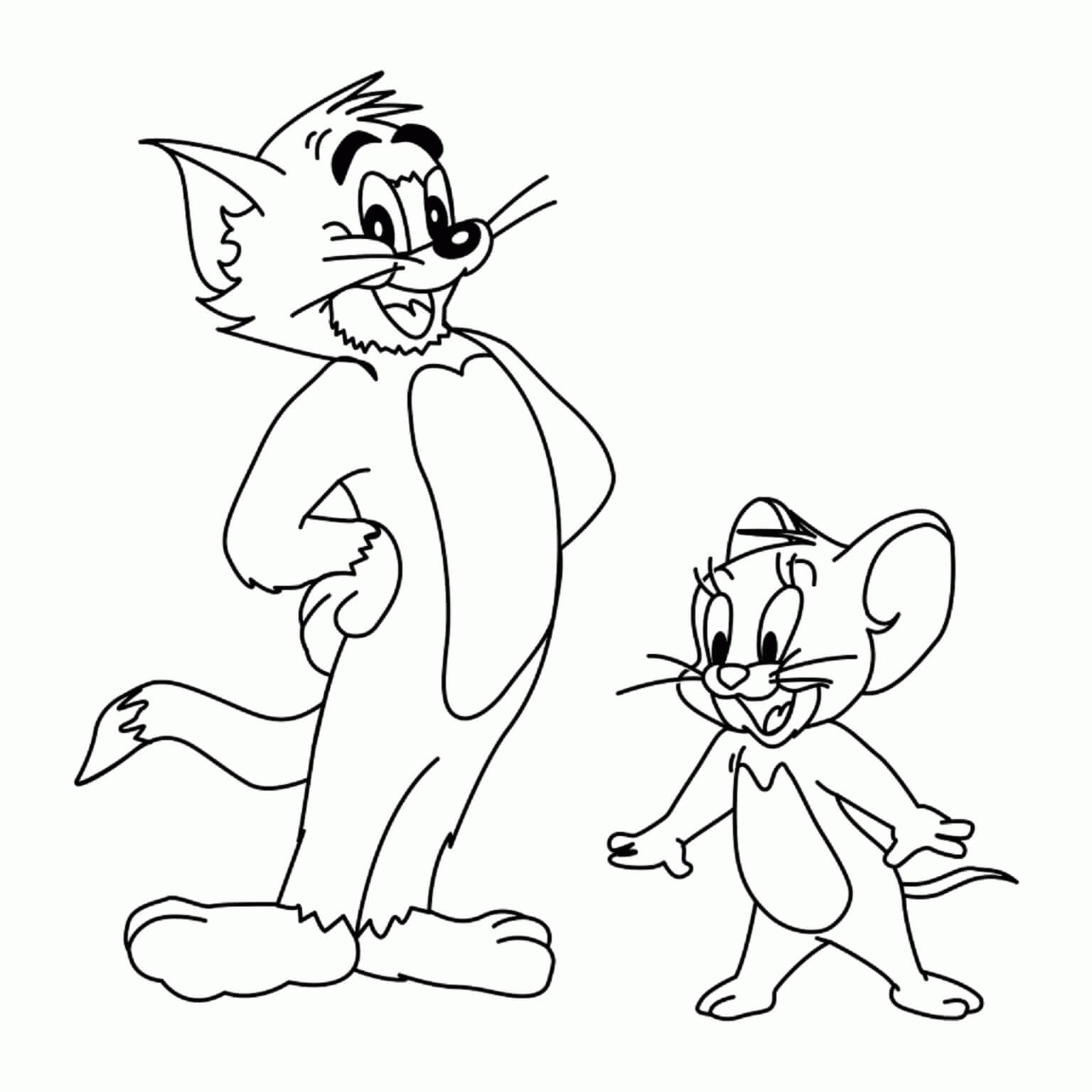 Sjov Tom og Jerry Tegninger til Farvelægning