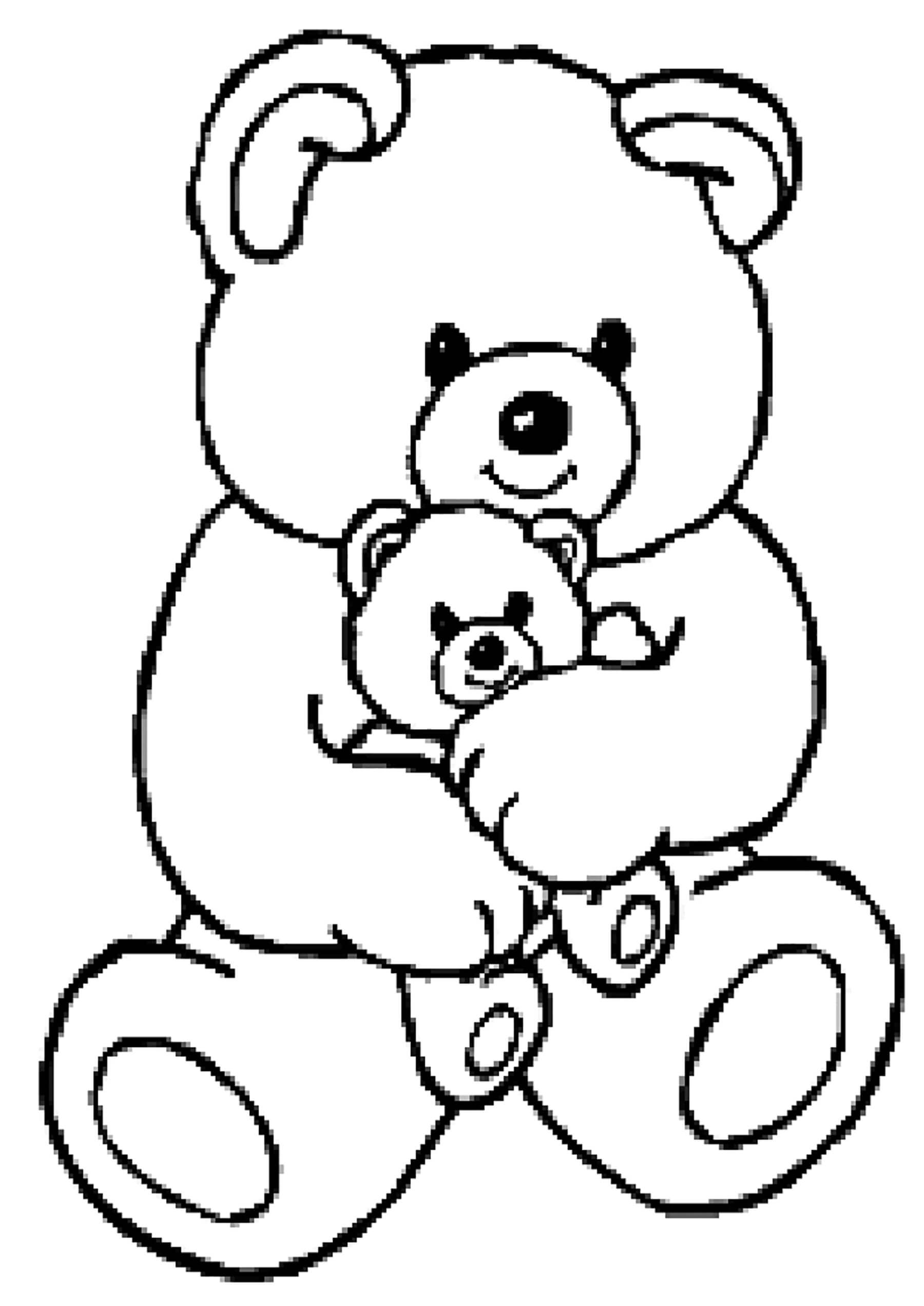 Tegning Mor Og Baby Bamse Tegninger til Farvelægning