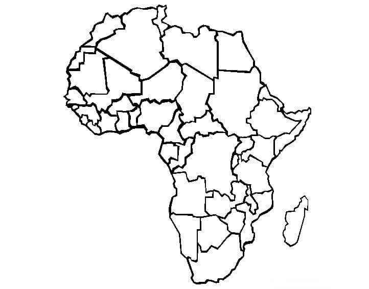 Tomt Afrika kort Tegninger til Farvelægning